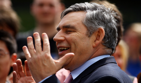 Gordon Brown in Loughborough not London. Getty Images