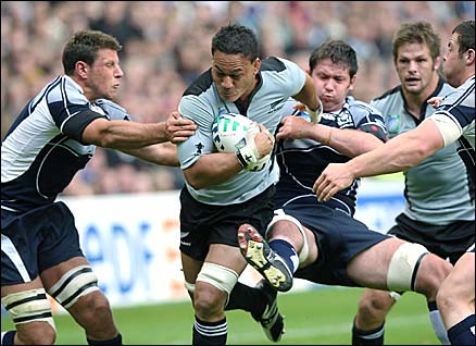New Zealand's Chris Masoe powers through against Scotland