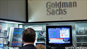 Goldman Sachs booth, New York Stock Exchange