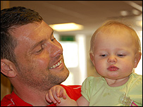 Graeme and daughter Freya at BBC Radio Berkshire