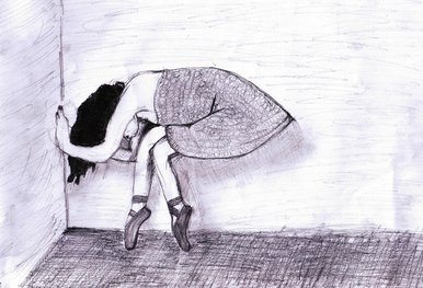 Lonely ballet dancer