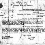 After several years of hard work, our Mother's service to Great Western Railways, and the country's war effort came to an end.