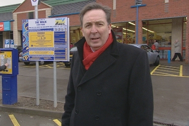 Nick Smith MP for Blaenau Gwent, with a resident