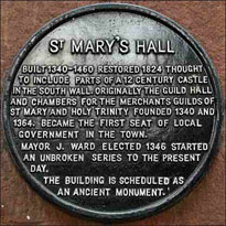 St Mary's Guildhall plaque