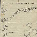 A diagram on the back page of a letter from Ann's father when he was at RAF Huntingdon.