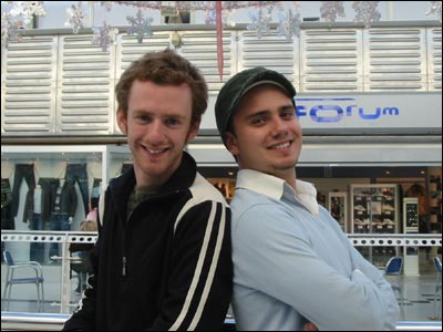 Chris and Jamie in the Brunel Plaza