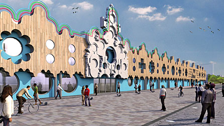 Artist's impression of the BBC Wales drama village