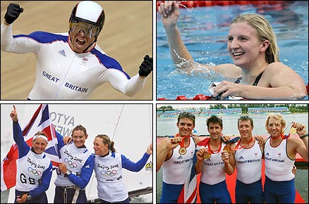 Team GB celebrate in Beijing