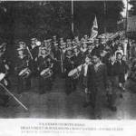 TS Exmouth Boys Band marching along Burnham High Street 1939