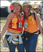 Glastonbury festival-goers