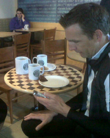 The first of many rush-hour coffees.