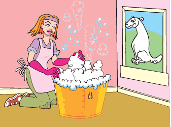 Fleece being washed