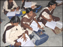 temporary classroom in Nagore, Gujarat