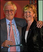 Michael Parkinson receives his lifetime achievement award