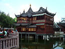 An antique looking Chinese tea house.