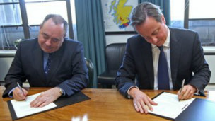 Alex Salmond dan David Cameron