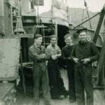 The author (on the left) with the crew of HMS Redwood