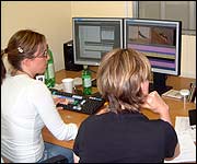 Editing material from the many cameras 