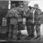 Teas's up as the WVS visits the gun site at Patchway, January 1942. Gunner Prout at the serving hatch.