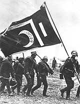 Turkish forces with Turkish flag