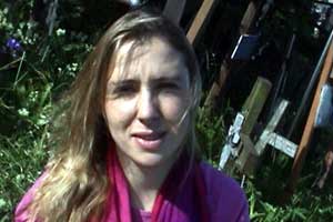 Elizabeth visits the 'Hill of Crosses' in Lithuania. 