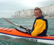 Nick Crane in a kayak