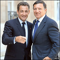 Nicolas Sarkozy and Jose Manuel Barroso
