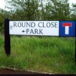 Post-war signpost to Round Close, Scilly Banks near Moresby, Cumbria. In May 1944, Private Stanley Carruthers, whose family lived at Round Close Farm was reported’ Killed In Action’ while serving in Burma.