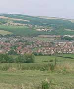 Distant village in countryside