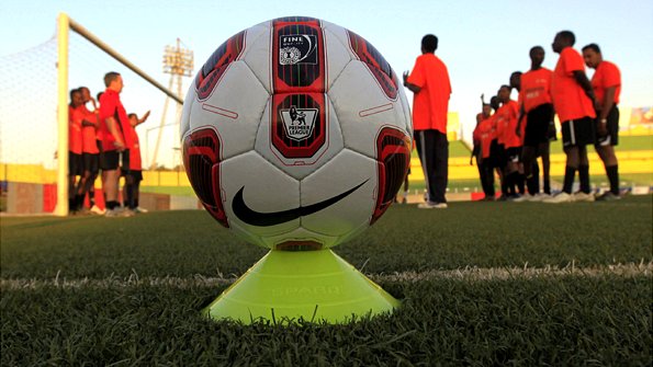 Boys at football training