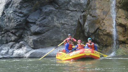 The team enjoy a less treacherous part of the trip