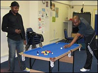 People playing pool at the Acane centre in Byker