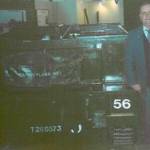 Stan visiting an old friend in 1990 (the bren gun carrier at Durham Light Infantry Museum).