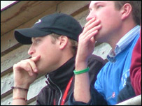 Prince William waits for his friend Ollie Hicks