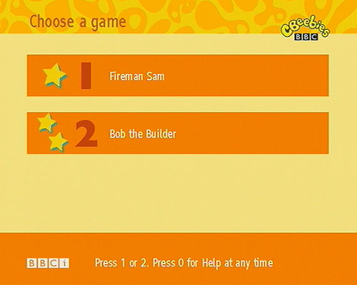 CBeebies homepage on DTT in 2002