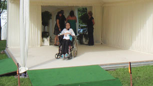 Liz showing off a ramp at the most Recent wedding she attended