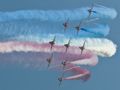 The Red Arrows taken at the Swansea Air Show on Saturday, 9 July by Roy Edwards