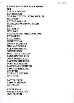 Paul McCartney: Millennium Stadium, Cardiff setlist, 26 June 2010