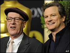 King's Speech actors Colin Firth and Jeffrey Rush