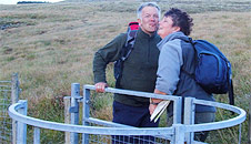 Derek and Kerry have a peck at the kissing gate