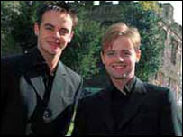 Ant and Dec on the set of Byker Grove