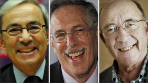 Christopher Pissarides, Peter Diamond and Dale Mortensen