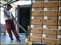 Fairtrade bananas being shipped