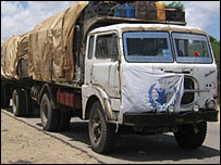 Somaliye yiyecek yardımı götüren bir kamyon