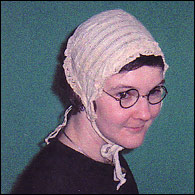 Cotton bonnet dating from the late 19th century