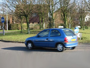 Car on a roundabout