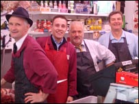 Staff at Nick Brown's butchers in Longlevens