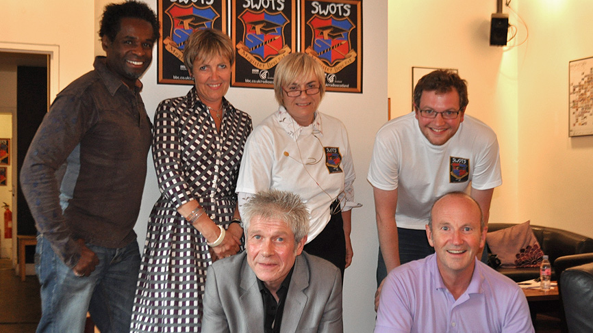 The cast of Swots backstage at the CCA in Glasgow