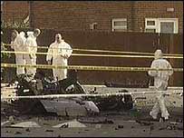 Scene after a firework bomb went off