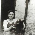 Joan with one of the calves she lookd after